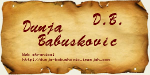 Dunja Babušković vizit kartica